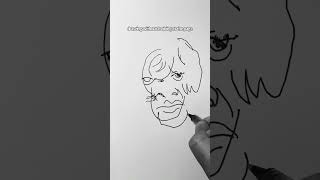 No look drawing of Mick Jagger from the Rolling Stones #dailysketch #art #blindcontour