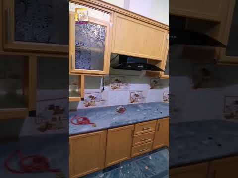 beautiful wood colour Aluminium kitchen #short #aluminium #kitchen #wood #beautiful #shortvideo