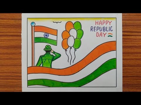 Happy Republic Day Poster Drawing / Easy Republic Day Drawing / 26 January Drawing / Republic Day