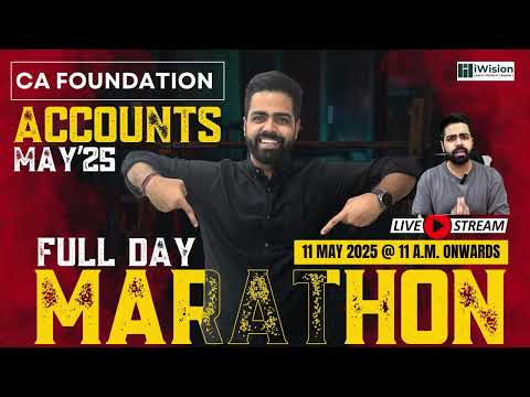 CA Foundation Accounts Marathon - May'25 | 100% Concepts + Important Questions | CA Vipul Dhall