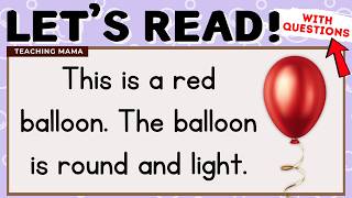 LET'S READ! | READING COMPREHENSION FOR KIDS | PRACTICE READING SIMPLE ENGLISH | TEACHING MAMA