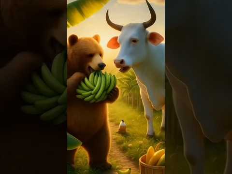 🐄 cow and bear fight #cow #youtubeshorts #viral #animation