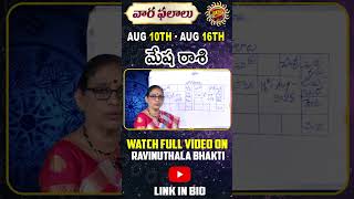 Mesha Rasi Phalalu | 10th Aug -16th Aug 2025 | Astrologer Bhargavi Budaraju | Ravinuthala Bhakti