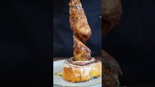 The correct way to eat a cinnamon roll!