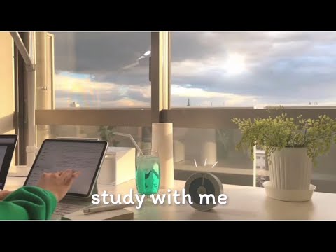 🌇  STUDY WITH ME !  / 1hour / Relaxing Music & Warm Evening in Japan