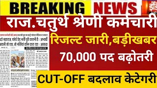 Raj.4th grade result 2025/4th grade Cut-off 2025/RSMSSB 4th grade Cut-off/4rth grade post increase