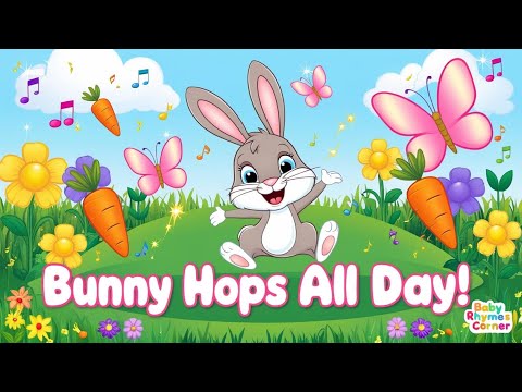 🎵Bunny Hops All Day!🐰✨#babyrhymes #toddlercartoons  #choochootrain #cocomelon #babyshark #bugsbunny