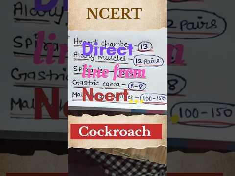 COCKROACH NEET MCQ'S #neet #ytshorts #shorts #trending