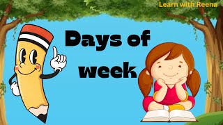 Days of week | Sunday Monday #day #cbse #learning #kidsvideo #viral