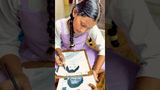 #Hansi drew his teacher😍/practice makes perfect #drawing #shorts #miandhraadapaduchu