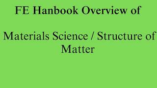 7- FE Exam Handbook Review | Materials Science Explained Page by Page (NCEES FE Review)