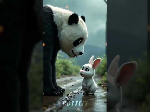 "Panda Saves Lost Bunny in Storm 🌧 | Heartwarming Animal Rescue 🐼🐰 #shorts  (kung fu panda)