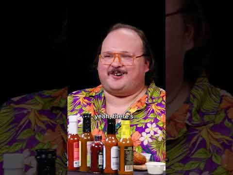 Stavros Halkias bringing 14 sides of ranch to Hot Ones = PRO MOVE 😂