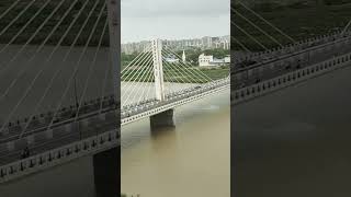 Surat Cable Bridge | Monsoon Magic Over Tapi River 🌉🌧️ | Aerial View of the City #TapiRive#SuratCity