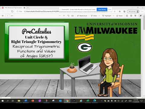 Reciprocal Trigonometric Functions and Values of Angles   no calculator