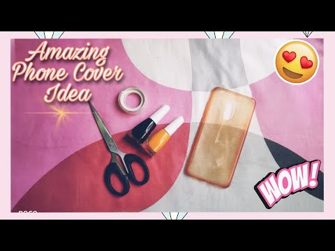 Amazing Phone Cover Idea | How To Make Mobile Cover Using Nail Polish | Mobile Cover Making At Home