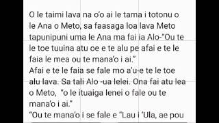 Talatu'u: fale nai Amoa e lau i ula ae pou i toa, Alo ma Meto tagivale, Sinalefatumoa @TamaOleEleele