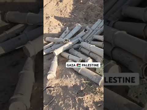 empty shells in Gaza 🇵🇸 Palestine used in Israels war on Gaza Palestine 2024 #short #palestine #gaza