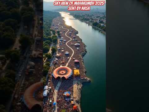 Sky view of Mahakumbh 2025 sent by NASA #mahakumbh2025 #mahadev #nasa 🚩🚩🙏🙏😳😳🕉️🕉️🚩🚩#ytshorts #song