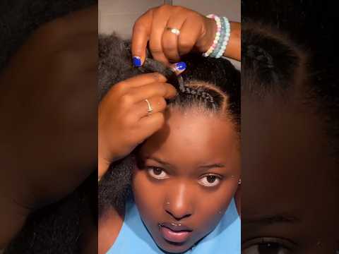 HOW TO BRAID CORNROW #hairstyles #naturalhairstyles #protectivehairstyle #youtubeshorts #shorts