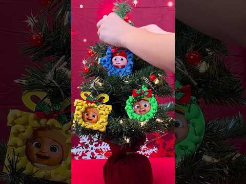 Easy CoComelon Christmas Crafts! DIY Ornaments 1-2-3🎄! #cocomelon #shorts