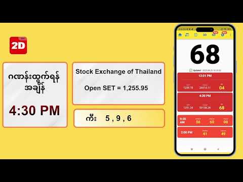 (26.08.2025) ညနေ (4:30PM) 2D3D Live တိုက်ရိုက်