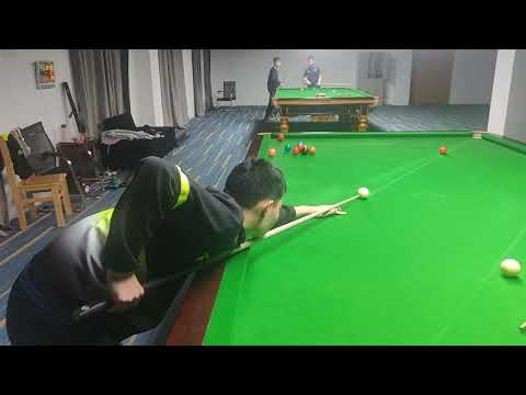 Training my 16 year old student Zhou Rui who has only been playing snooker for 3 months in China