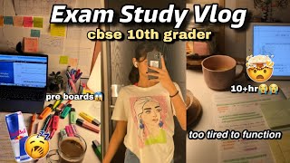 CBSE Class 10 Study Vlog 📚 ☕ | Pre Boards 2025 Preparation + 10 Hour Study Routine 🎯 
