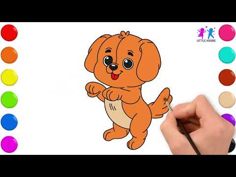 🎨 How to Draw & Color a Dog🐶 | Fun & Easy Art Tutorial for Kids!