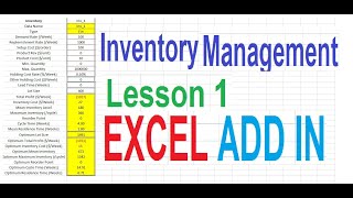 Inventory Add In Inventory Excel Solver