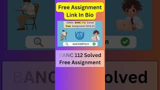 Download IGNOU BANC 112 Solved Free Assignment 2024-25  #ignou