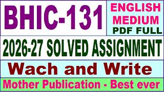 BHIC 131 solved assignment 2026-27 || bhic 131 solved assignment 2027 in English || ignou bhic131