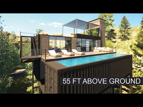 3 Floors Shipping Container House : 55 Feet Above The Ground!