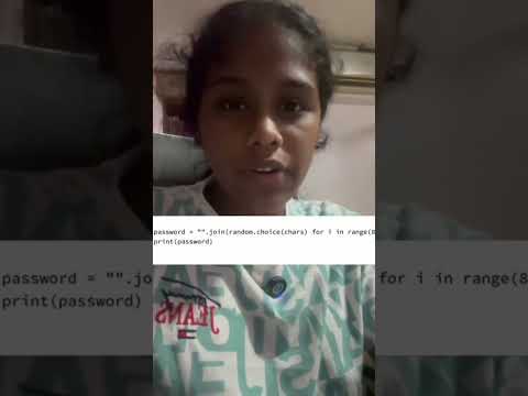 password generator in 50s!!#coding #codewithme #learncoding #learningpython #correctcoding #codeprep