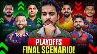 IPL 2026 Points Table : KKR - PBKS - CSK - RR Playoffs Scenario | Playoffs chances 2026 IPL