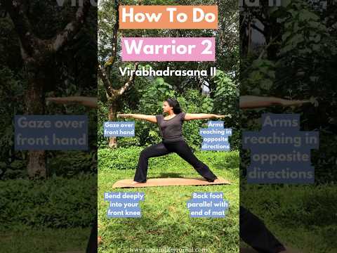 Quick tips for Warrior 2 Pose 💓  #yogaforbeginners #yogaasana #yogapose