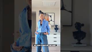 How to style a  classy tucked  in shirt? #classystyle#womenover50 #styletips #howtostyle #shorts