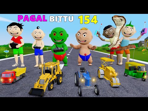 Pagal Bittu Sittu 154 | Jcb Wala Cartoon | Jcb Tractor Cartoon | Gadi Wala Cartoon