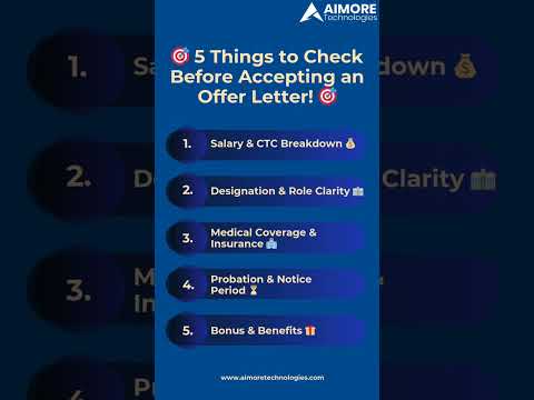5 Things to Check Before Accepting an Offer Letter