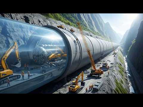 Incredible Mountain Underground Construction Technology - Tunnel Boring Machines & Pipeline Giants