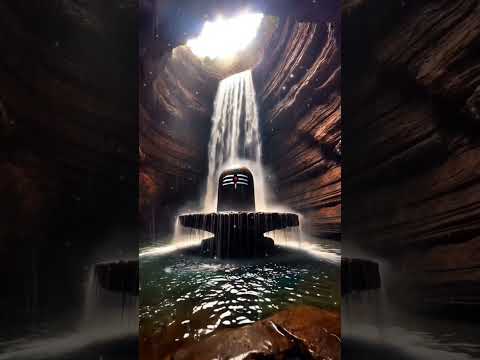 Shiva Linga Abhishekam: Sacred Waterfall Ritual Inside a Cave #shivalinga #lordshiva