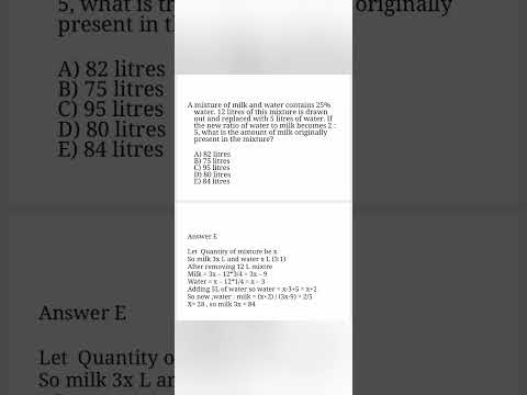 Alligation and mixtures