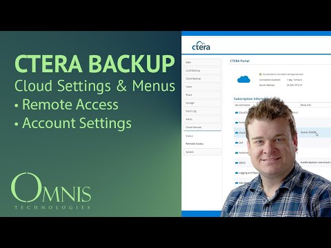 CTERA C200 Cloud Services Settings and Menus