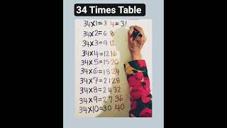34  Times Table #tips and tricks #shorts