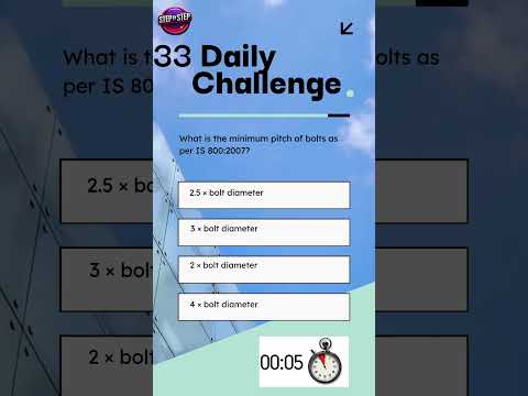 Quiz-33. Can You Answer This IS800 #steelstructure  #quiz ? #shorts #ytshorts #yotubeshorts