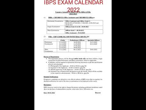 IBPS EXAM CALENDAR 2022 #shorts #share #exam #ibps #ssc