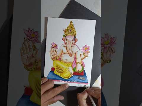 Ganpati Bappa watercolor painting making #ganpati  #bappa  #painting  #art  #watercolor #ganesha