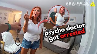 Psycho Lady Doctor Attacks Husband at Hotel, Then Fights Officers During Arrest