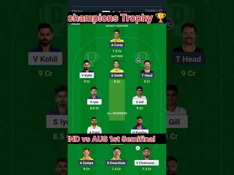 IND vs AUS Dream11 Prediction | 1st Semifinal | #dream11prediction #dream11team  #fantasycricklover