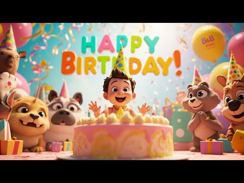 Best Happy Birthday Song for Kids 🎂 | Cute Cartoon | Funny Music | Party Style | B&B Kids